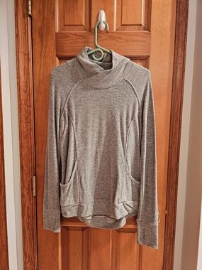 Jones New York Heather Gray Cowl Neck Pullover Sweater